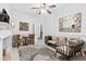 Cozy living room showcasing a decorative fireplace, modern furniture, and neutral color palette at 183 Oak Dr, Atlanta, GA 30354