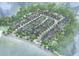 An aerial view of a neighborhood with winding streets, mature trees, and well-maintained homes at 4011 Chamblee Dunwoody Rd, Chamblee, GA 30341