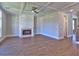 Spacious living room with hardwood floors, fireplace, and coffered ceilings at 3745 Reserve Overlook (#30) Way, Cumming, GA 30041