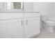 Clean bathroom featuring white cabinets, toilet, and bright lighting at 4253 Millcroft Pl # 198, Buford, GA 30518