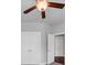 Bedroom featuring a ceiling fan, carpet, and white doors at 2171 Burnside Dr Nw, Atlanta, GA 30318