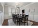 Elegant dining room featuring wainscoting, a modern chandelier, and a large window at 1165 Victoria Ne St, Brookhaven, GA 30319