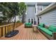 This back deck features two cushioned lounge chairs, a table, and an umbrella at 1349 Middlesex Ne Ave, Atlanta, GA 30306