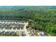 Overhead view of a neatly planned residential area nestled among mature trees, offering a blend of suburban and natural settings at 2267 Clapton Ct, Jonesboro, GA 30236