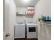 Bright laundry room with shelving units and modern washer and dryer at 2267 Clapton Ct, Jonesboro, GA 30236