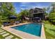 This spacious backyard features a pool, lounge area, and a covered patio, ideal for entertaining at 2406 Glenwood Ne Dr, Atlanta, GA 30305