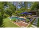 A backyard with pool, putting green, covered patio, and ample space for outdoor entertaining at 2406 Glenwood Ne Dr, Atlanta, GA 30305