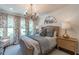 Charming main bedroom with a decorative chandelier, natural light, and elegant furnishings at 2406 Glenwood Ne Dr, Atlanta, GA 30305