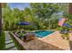 A backyard oasis featuring a sparkling pool, lounge area, and lush landscaping at 2406 Glenwood Ne Dr, Atlanta, GA 30305