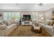 Cozy living room featuring an area rug, stylish decor, and large windows at 4124 Dunnington Dr, Marietta, GA 30062