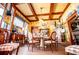 Bright dining room with coffered ceilings, striped wallpaper, and charming decor at 8612 Campbellton St, Douglasville, GA 30134