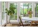 Sunlit breakfast nook with a round table and chairs, surrounded by windows with views of the lush greenery at 1161 Arborhill Dr, Woodstock, GA 30189