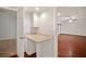 A compact built-in desk with storage, located off of the bedroom and living room at 5400 Roswell Rd # L-3, Atlanta, GA 30342