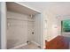 Ample storage space with shelving and access to the backyard area at 5400 Roswell Rd # L-3, Atlanta, GA 30342