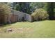 Lush green backyard with mature trees and a glimpse of the house, creating a serene outdoor oasis at 3215 Hembry Ct, Marietta, GA 30062