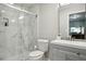 Modern bathroom with a marble tile shower and sleek fixtures at 3846 Chattahoochee Summit Se Dr # 31, Atlanta, GA 30339