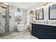 Contemporary bathroom featuring a soaking tub, walk-in shower, and double vanity at 3846 Chattahoochee Summit Se Dr # 31, Atlanta, GA 30339