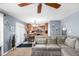 Open-concept living room and kitchen perfect for entertaining, great backyard view at 10 Callaway Ct, Hiram, GA 30141