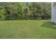 This backyard features lush green grass surrounded by mature trees for privacy at 1024 Odelle Cir, Mcdonough, GA 30253