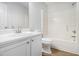 Clean bathroom featuring a new vanity and a shower-tub combo at 1024 Odelle Cir, Mcdonough, GA 30253