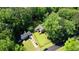 This aerial view displays a home with a large lawn and mature trees in a quiet residential neighborhood at 2926 Swarthmore Dr, Lawrenceville, GA 30044