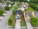 Aerial view of the home showcasing its well-manicured lawn, inviting curb appeal, and neighborhood setting at 3637 Sweet Ashley Ln, Loganville, GA 30052