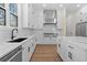 Well-lit kitchen featuring sleek appliances and ample counter space at 11350 Bennett Ln, Johns Creek, GA 30097
