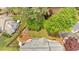 Overhead view of the backyard with a fire pit and seating area at 4067 Silver Fir Ct, Marietta, GA 30066