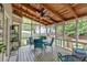 Enclosed patio with comfortable seating and views of the beautiful backyard at 4067 Silver Fir Ct, Marietta, GA 30066