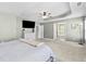 This main bedroom includes neutral walls, carpet, and a doorway to an ensuite bath at 4545 Evandale Way, Cumming, GA 30040