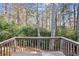Wood deck showcasing views of the wooded backyard with mature trees and greenery at 875 Waterbrook Ct, Roswell, GA 30076