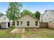 View of the home's backyard with a shed, green grass and a wood fence at 1031 Abercorn Way, Douglasville, GA 30134