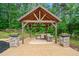 Outdoor kitchen features a built-in grill, stone accents, and fire features at 1212 Lee Whatley Dr, Lithonia, GA 30058