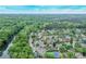 Expansive aerial shot showcasing the community's location amidst a verdant forest and winding river at 9175 Etching Overlook, Johns Creek, GA 30097