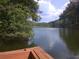 Picturesque lake view showcasing the serene water and lush greenery from the shore at 8145 Stone Hill Rd, Cumming, GA 30028