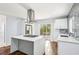 Stylish kitchen with stainless appliances, island cooktop, and access to deck at 39 Wyman Se St, Atlanta, GA 30317