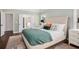 Stylish bedroom with a comfortable bed and open access to the ensuite bathroom, creating a private retreat at 448 Cape Ivey Dr, Dacula, GA 30019