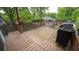 A spacious wood deck that includes stairs, lovely plants and a covered grill at 2881 Parrott Nw Ave, Atlanta, GA 30318