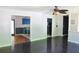 Living room showing view of the kitchen and hardwood floors at 3785 Willow Ridge Rd, Douglasville, GA 30135