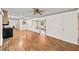 Open-concept living space with kitchen featuring wood floors at 4642 Elmhurst Dr, Douglasville, GA 30135