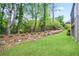 Picturesque backyard featuring a rock garden and lawn, with natural privacy from mature trees and shrubs at 2578 Middle Coray Cir, Marietta, GA 30066