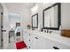 Bright bathroom featuring a double vanity with white cabinets and modern fixtures, offering a clean and stylish space at 2578 Middle Coray Cir, Marietta, GA 30066