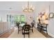 Elegant dining room with stylish lighting, a modern painting, and sliding glass doors to the patio at 2578 Middle Coray Cir, Marietta, GA 30066