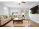 Bright living room featuring a comfortable sectional sofa, hardwood floors, and natural light from large windows at 2578 Middle Coray Cir, Marietta, GA 30066