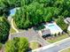 Overhead of pool and tennis courts near parking and surrounding green trees at 5925 Boulder Bluff Dr, Cumming, GA 30040