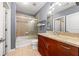 Well-lit bathroom with granite vanity and shower at 400 W Peachtree Nw St # 3614, Atlanta, GA 30308