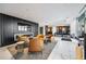 Beautifully appointed lounge area featuring comfortable leather seating, modern fireplace, and a pool table at 400 W Peachtree Nw St # 3614, Atlanta, GA 30308