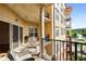 Beautiful private balcony features wrought iron railings and has ample space for seating with a view of the Chattahoochee river at 200 River Vista Dr # 540, Atlanta, GA 30339