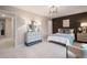 Comfortable bedroom with accent wall and ambient lighting at 290 Abbotts Crossing Cir, Conyers, GA 30094