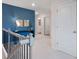 Bright hallway with desk and blue accent wall for a modern feel at 290 Abbotts Crossing Cir, Conyers, GA 30094